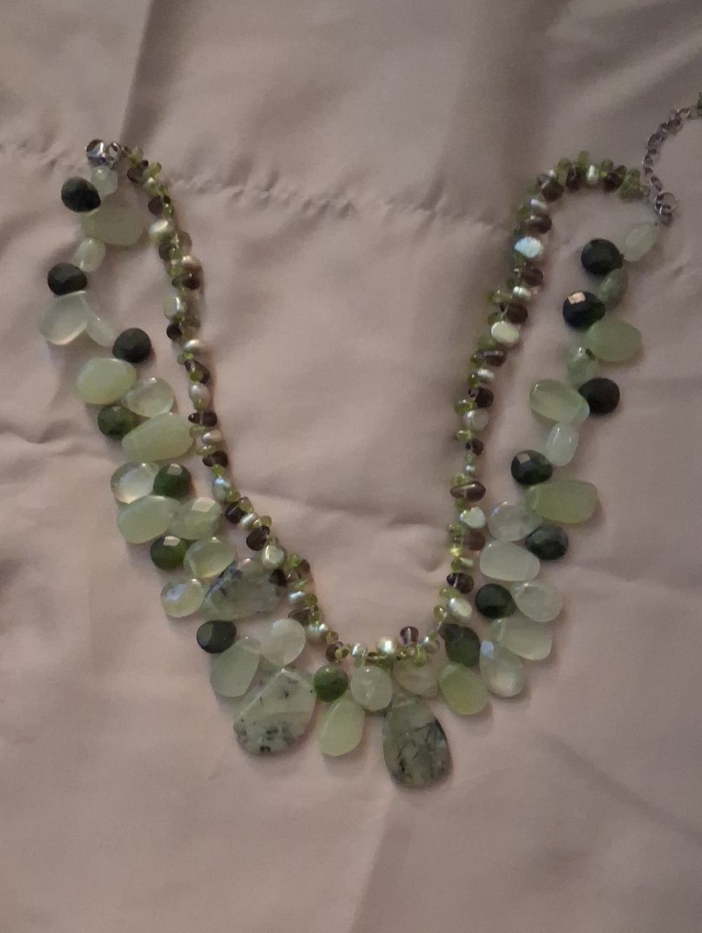 Handmade Green Bead Statement Necklace